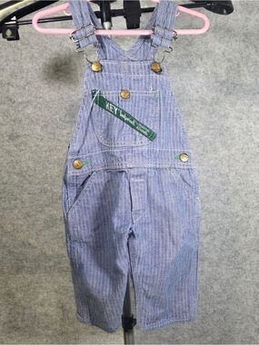 KEY Imperial Blue Pinstripe Overalls with Classic Bib Pocket